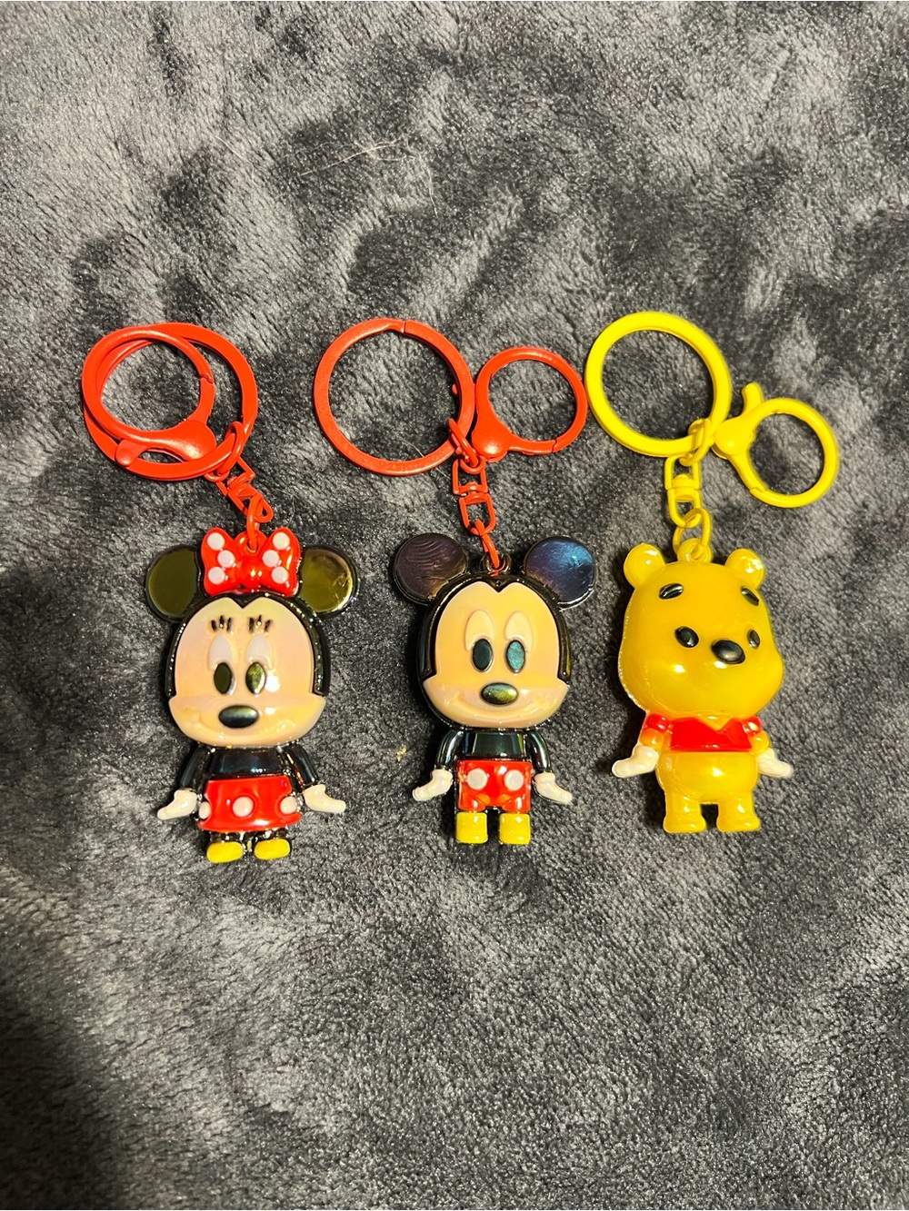 Disney Winnie the Pooh and Mickey & Minnie Mouse Keychains Bundle Lot of 3